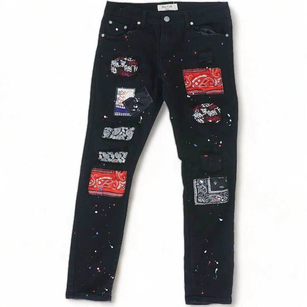 Blue Cult Denim Jeans Mens 32 X 28 Distressed